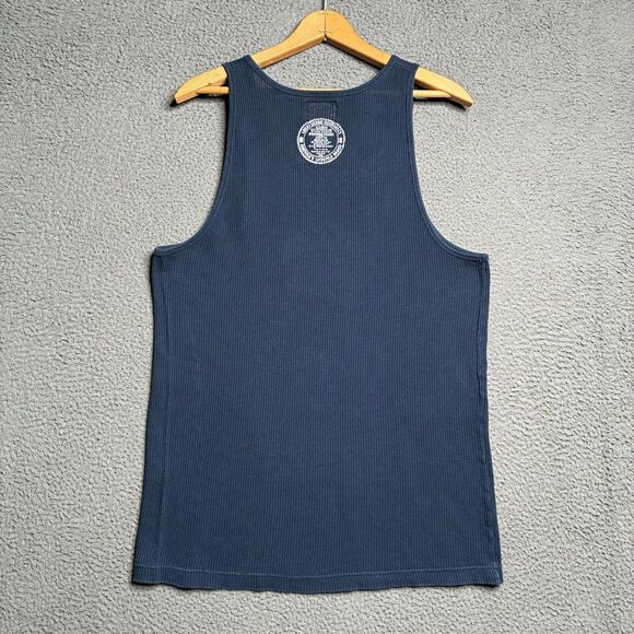 Vtg 90s Streetwear Mens L Distressed Blank Ribbed Wife Beater Tank Top T-Shirt - Picture 2 of 13
